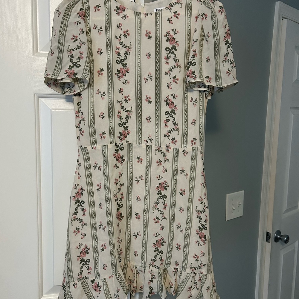 Reformation Cream Floral Dress never worn